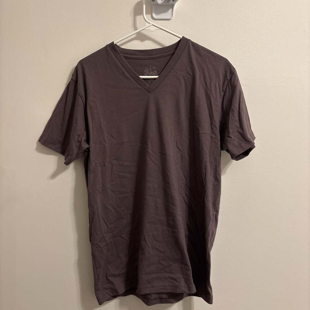 FRESH CLEAN TEES MEN'S SHORT SLEEVE V-NECK TEE SHIRT COLOR GARNET